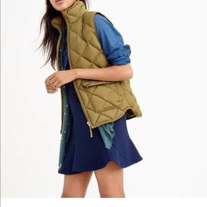 Jcrew olive green puffy vest